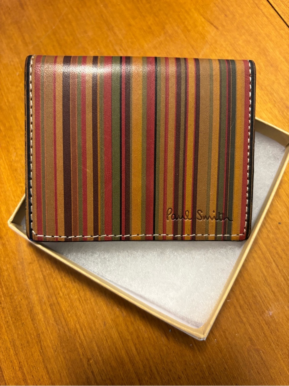 Paul Smith Multicolor Striped Leather Coin Holder - Brown, Red, Green, Yellow